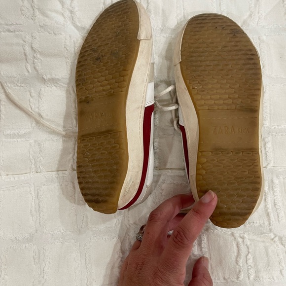 Boys Zara leather retro sneakers size 12.5 - Picture 3 of 4